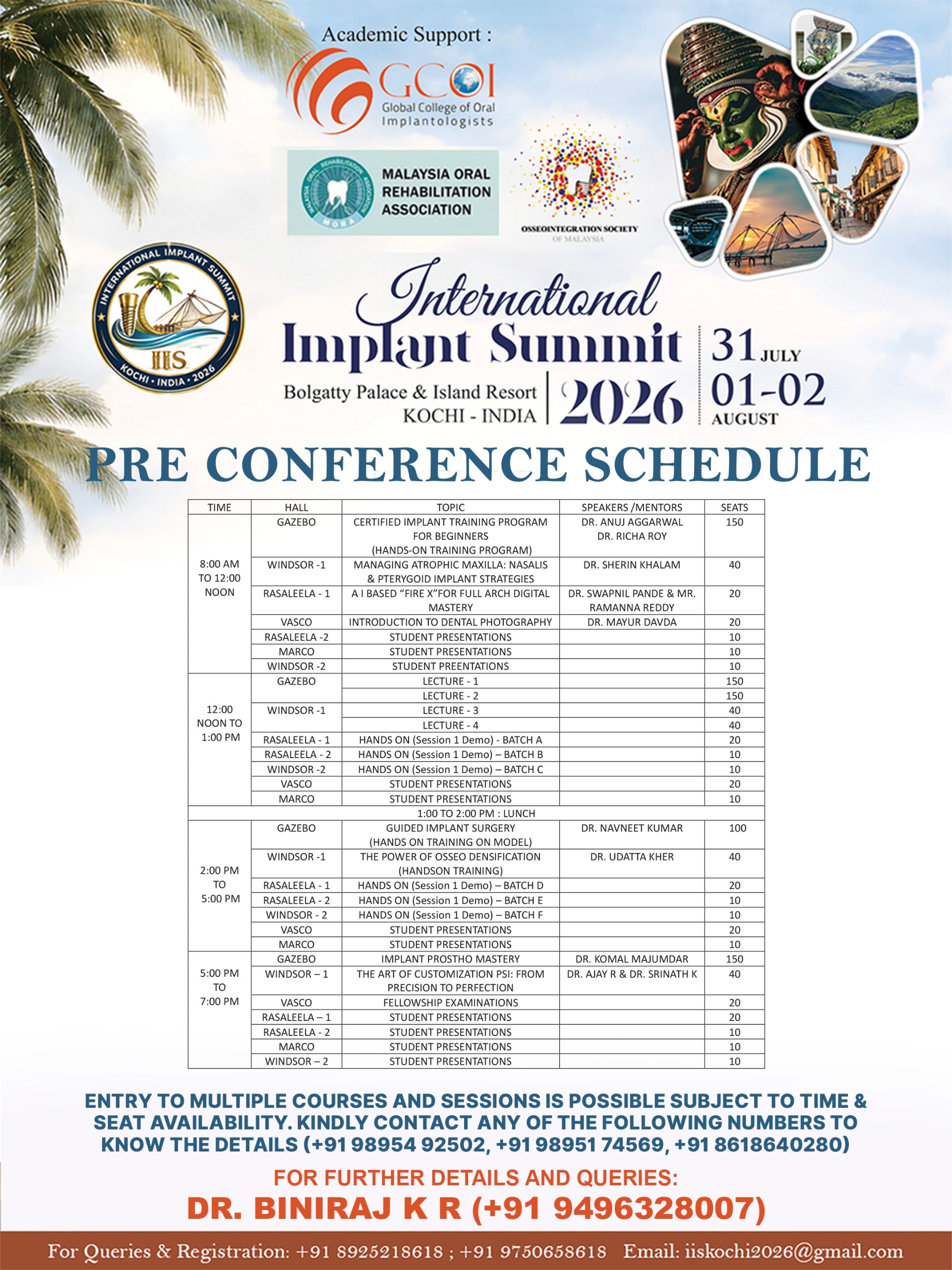 Pre-Conference Schedule